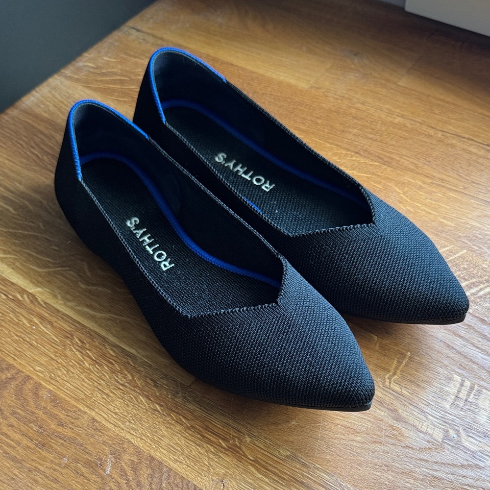 Rothy's Women's Black Flats (The Point) Like New